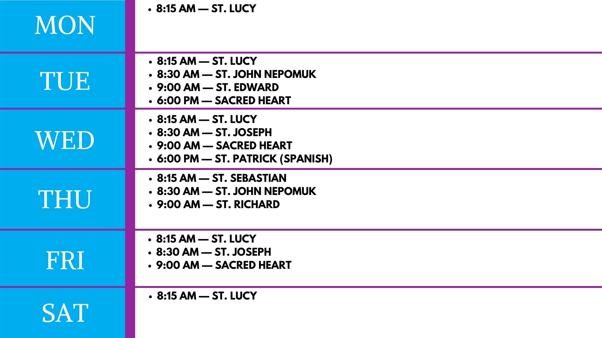 Weekday Masses